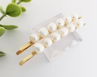 Freshwater Pearl Hair Bobby Pins, Hair Pins, Casual Bobby Pins, Bridal Bobby Pins, Bridesmaids Gift, Wedding Hair Accessory , Hair Clips,