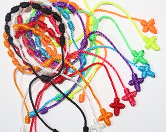 Decenary bracelets of 10 knots of luck in varied colors, handmade of nylon thread, handmade, for men or women unisex