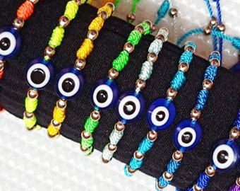 Protection bracelet, evil eye. Amulet: Turkish eye and balls. Men's bracelet, women's bracelet, child. Personalized gift idea. Handmade