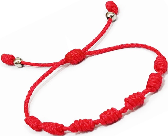 Red Rope Bracelet 7 Knots Kabbalah Protection Red Cord Bracelet For Women Men Protection And Good Luck Favors