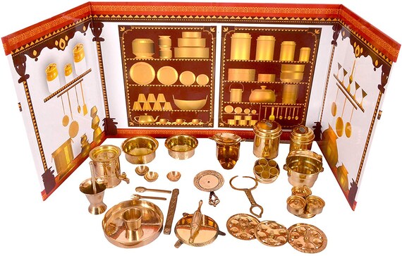 brass kitchen play set