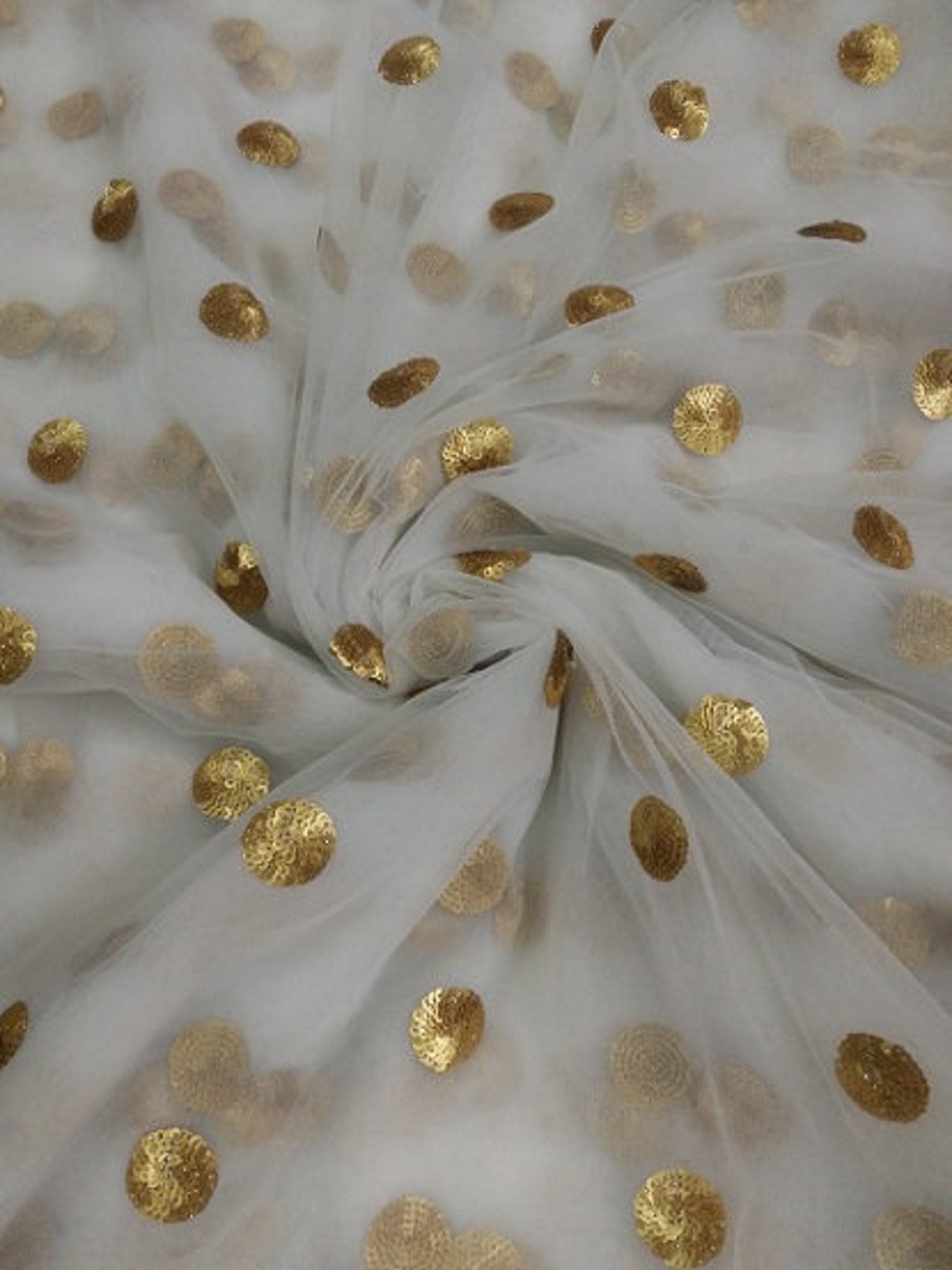 Golden Sequence Work Dyeable Net Fabric By Yard Etsy
