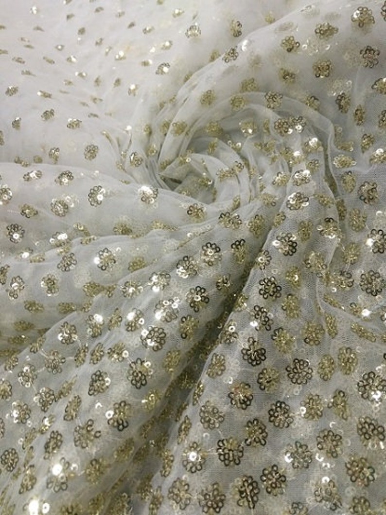 Dyeable Graded Sequins Work Net Fabric By Yard Etsy