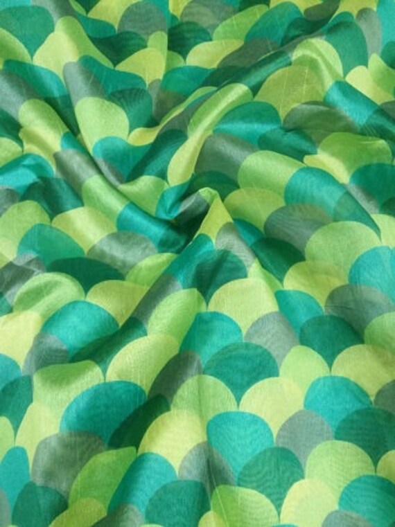 Multicolour Printed Raw Silk Fabric By Yard