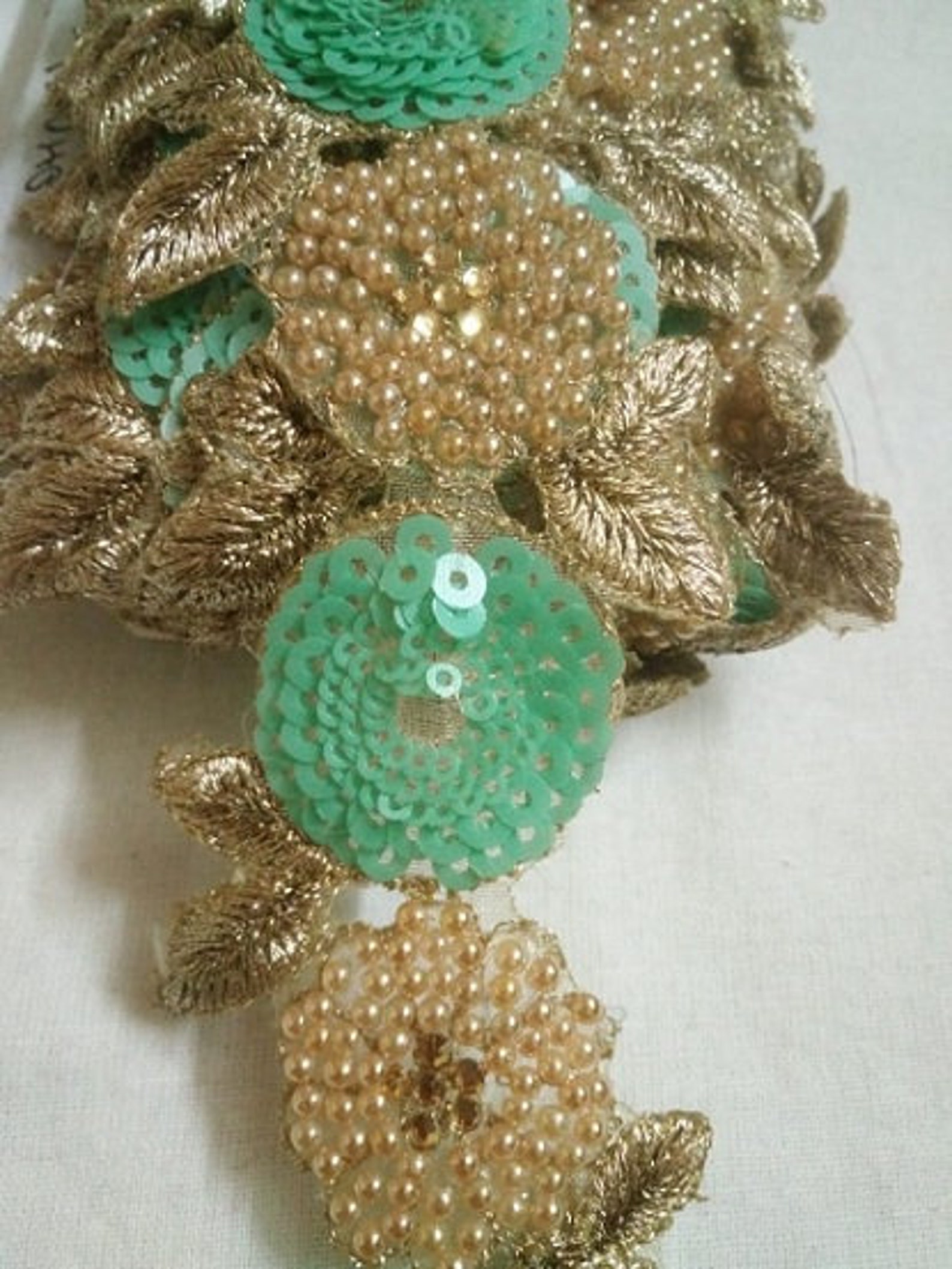 Beautiful Blue Sequence Beads Cut Work Floral Design Laces 10 Etsy