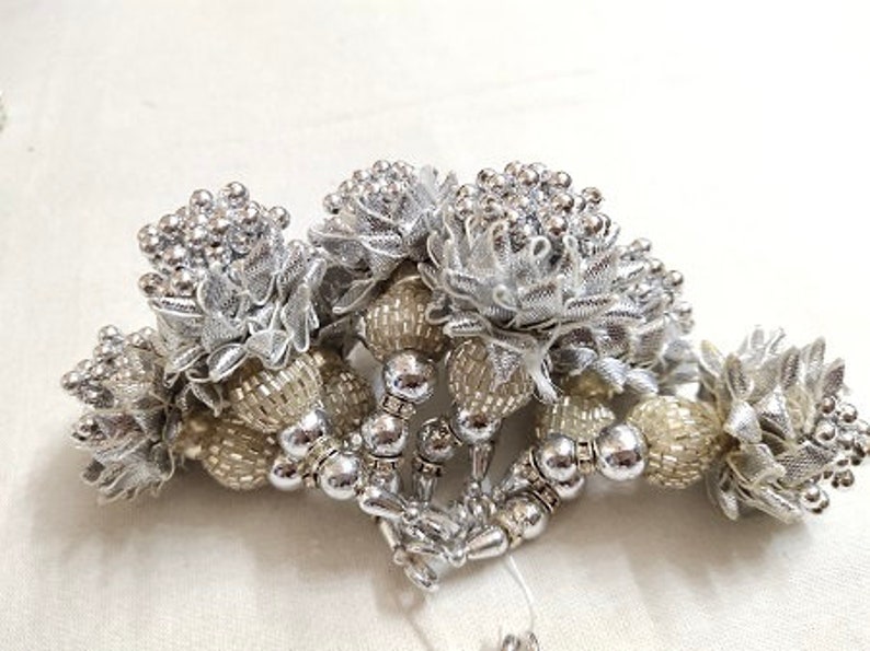Silver Gota Beads Work Tassels By Pair