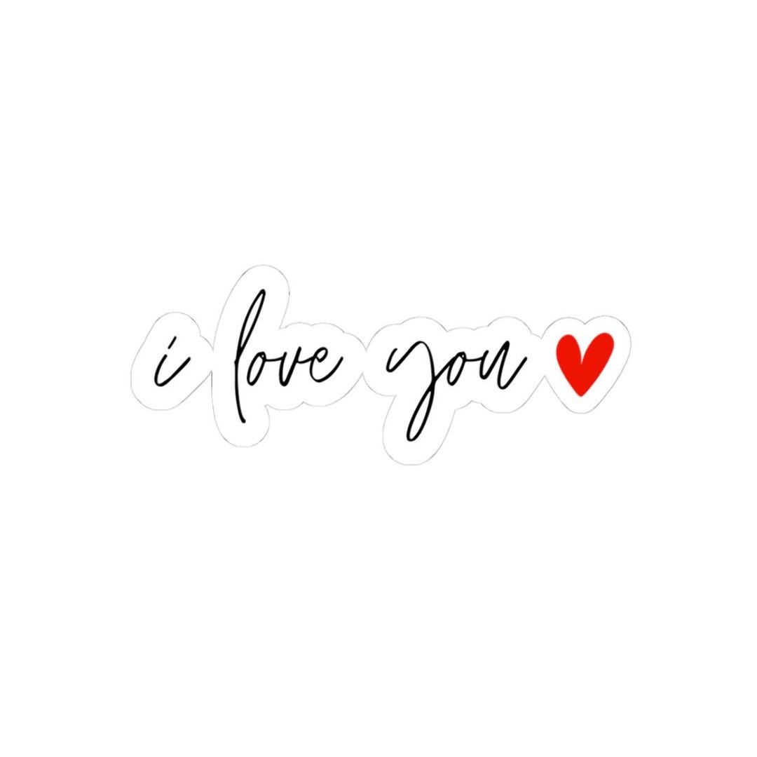 I Love You Script Heart Sticker Vinyl - Etsy