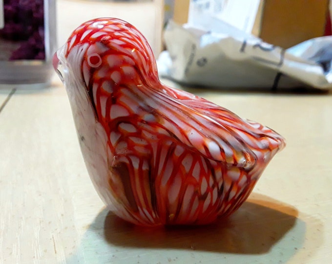 Vintage Hand Blown Art Glass Chick Bird Figurine Paperweight 2