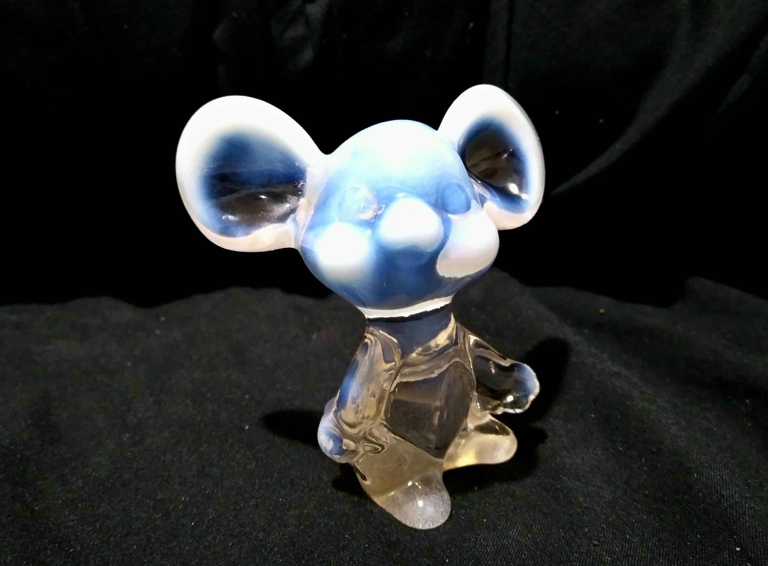 Hand Blown Fenton Signed Opalescent Glass Art Mouse | Etsy