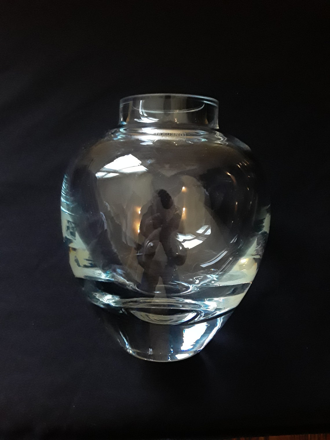 Hand Blown Krosno Poland Clear Art Glass Vase & Marbles Etsy