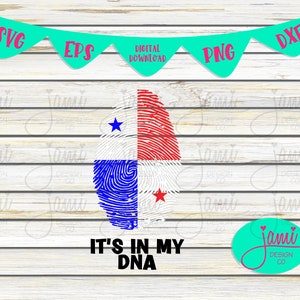 Panamanian Flag It's in my DNA Svg | Digital Download | Eps | DXF | PNG | Instant Download