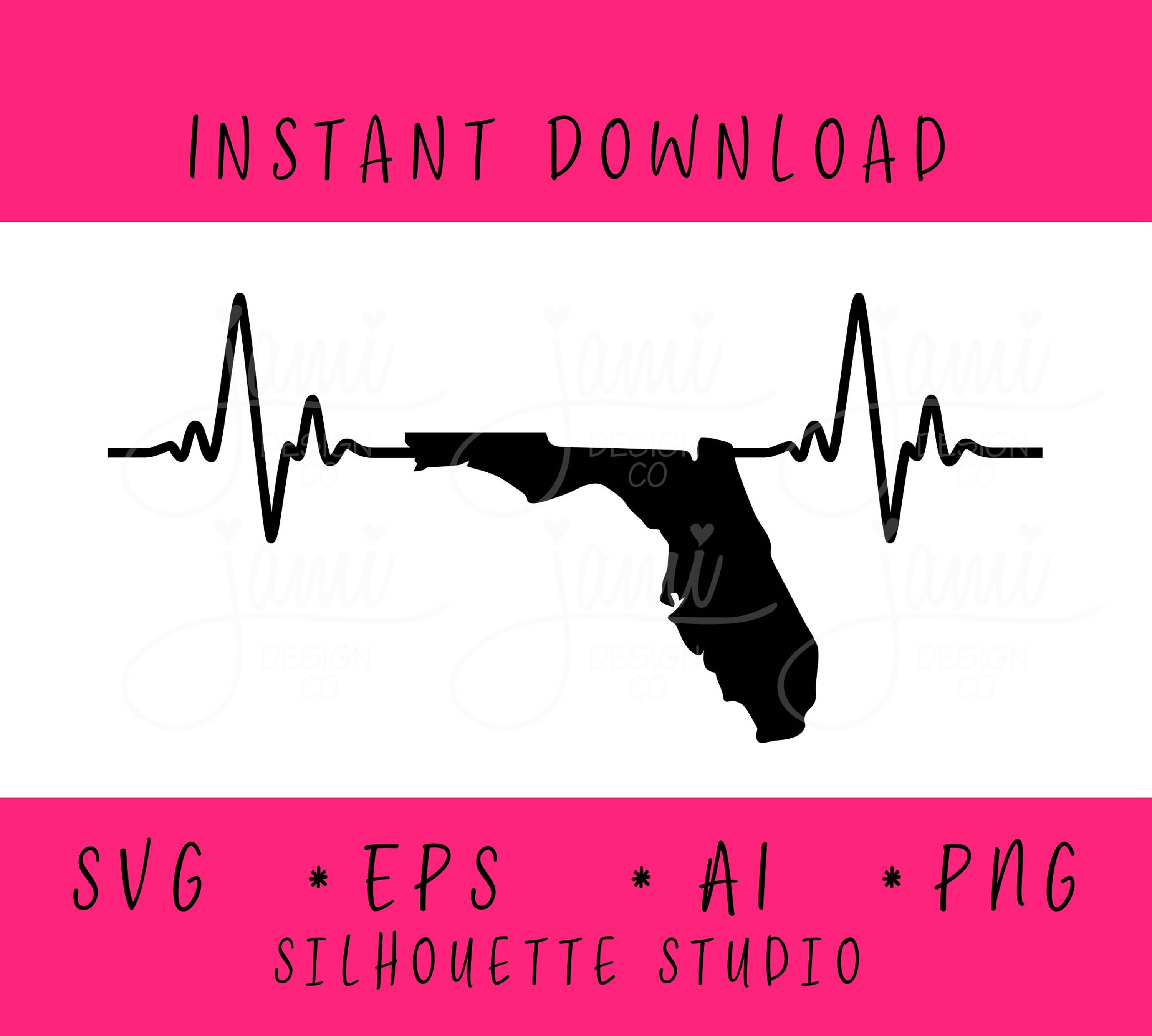 Florida State Heartbeat Svg Digital Download File Clip Art Svg - Etsy