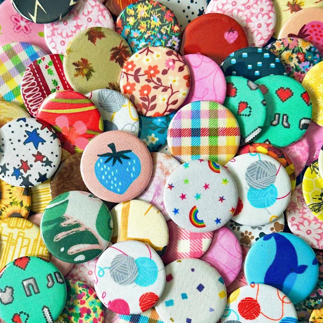 Scrap Fabric Buttons Mystery Pack | Packs of 3, 5, or 10 - Etsy