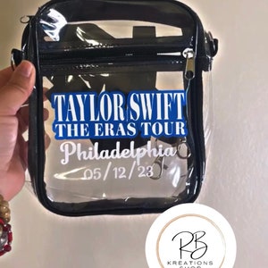 Clear Crossbody bag with small front pocket | Stadium Approved bag | Concert Approved bag | Customized Clear bag | Clear bag