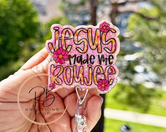 Jesus Made Me Badge reel, Cute Badge Reel, Hospital Staff, Nurses, Retractable, Interchangeable