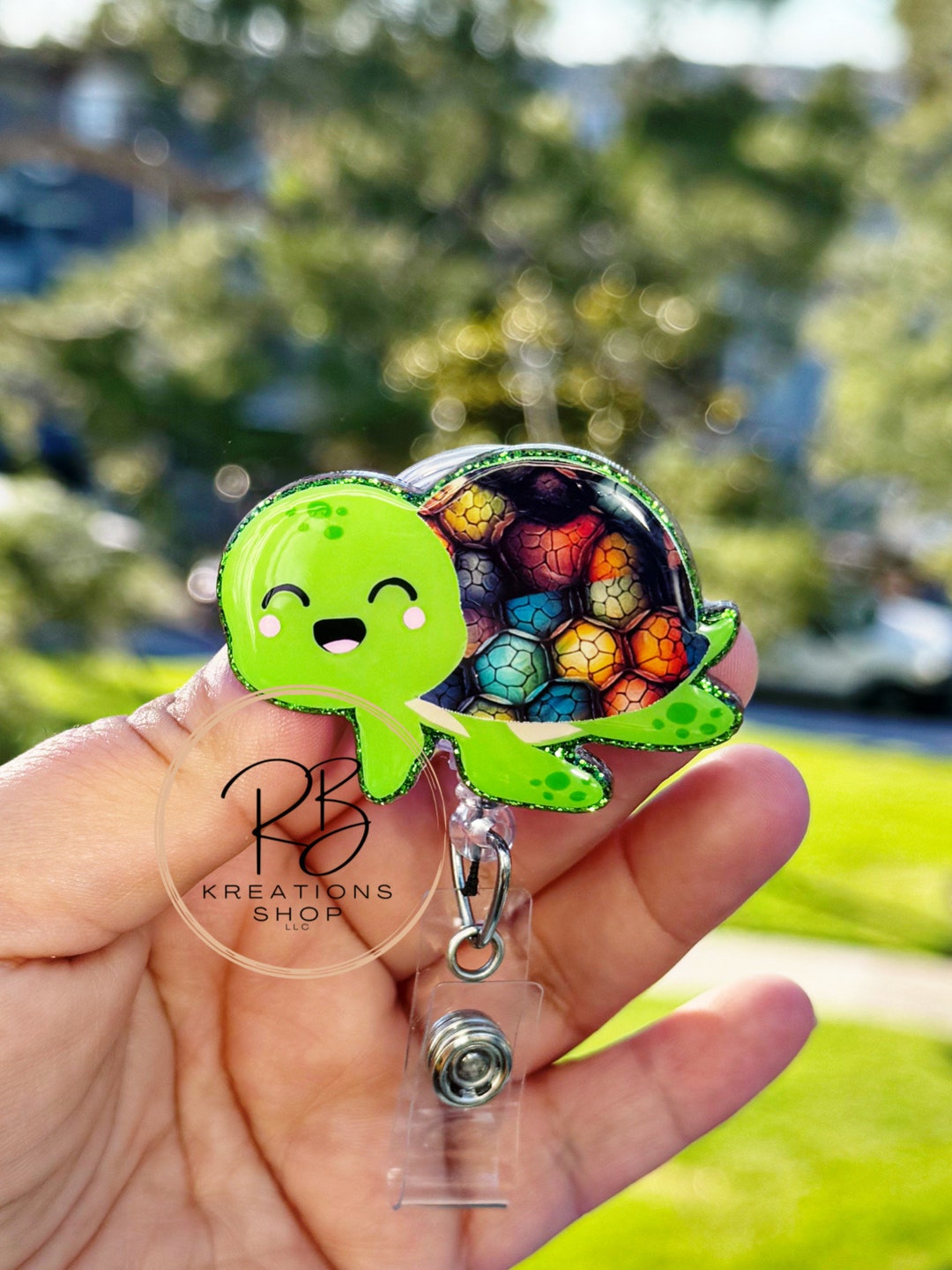 Retractable Turtles Cute Turtle Badge Reel | Turtle Badge Reel | Medical Badge Reel ...