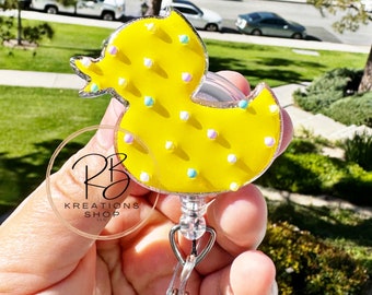 Spring ducky cookie | Spring cookie Badge reel | Medical Badge Reel | Nurses | Retractable | Interchangeable |