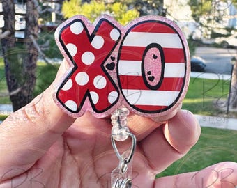 XO Badge reel | Valentine’s Day badge reel | XO valentines Badge Reel | Vday | Hospital Staff | Nurses | Retractable | Interchangeable |