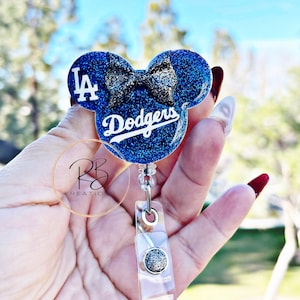Sport theme Badge Reel | Alligator Clip | Belt Clip | Retractable | Glitter Badge Clip | Nurses | Gifts | Custom Team | Baseball | Football