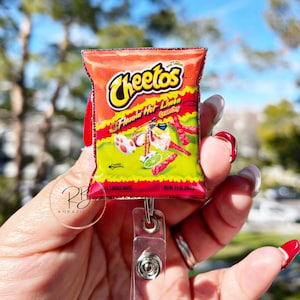 Cheetos chip badge reel | Nurse badge reel | chips ID badge holder | Medical badge topper | funny badge reel | Interchangeable