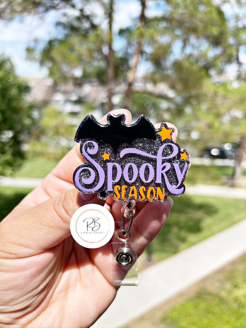 Spooky Season Badge Reel | Halloween Badge Reel |Spooky Badge Holder |  Holiday Badge Holder | Nurses 