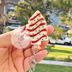 Christmas tree cookie | Christmas Tree | Sprinkle Tree cookie | Medical Badge Reel | Nurses | Retractable | Interchangeable |