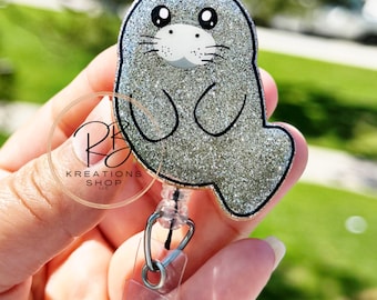 Manatee Badge reel | Sea lion badge reel | Medical Badge Reel | Marine Life | Nurses | Retractable | Interchangeable |