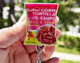 Chili Lime tortilla chips Badge reel |  Chip bag badge reel | Foodie Badge Reel | Hospital Staff | Nurses | Retractable | Interchangeable |