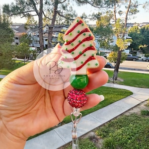 Christmas tree cookie with beads | Christmas Tree | Sprinkle Tree cookie | Medical Badge Reel | Nurses | Retractable | Interchangeable |