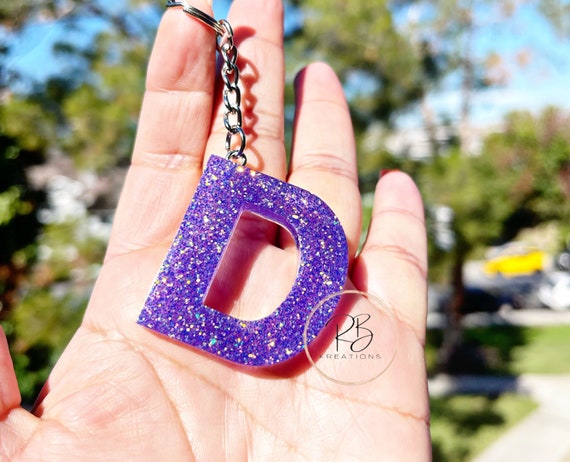 Glitter Letter Keychain Letter Initial Keyring Stocking Stuffers