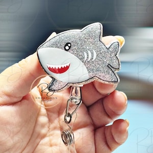 Shark Badge reel | Shark badge holder | Marine Life | Hospital Staff | Nurses | Retractable | Interchangeable |