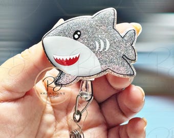 Shark Badge reel | Shark badge holder | Marine Life | Hospital Staff | Nurses | Retractable | Interchangeable |