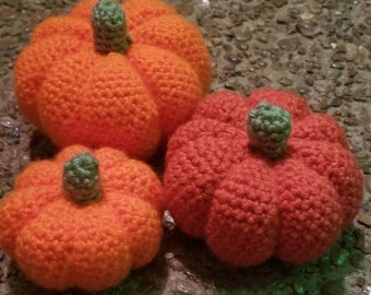 Tres tamaños de calabaza Amigurumi/alivio del estrés