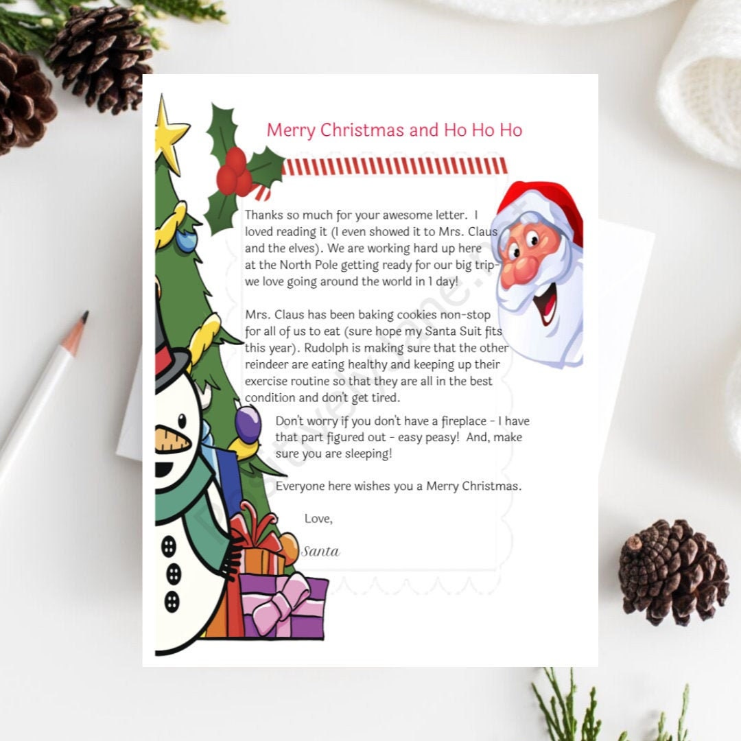 Printable Santa Letters Christmas Stationery Set Letter TO Santa ...