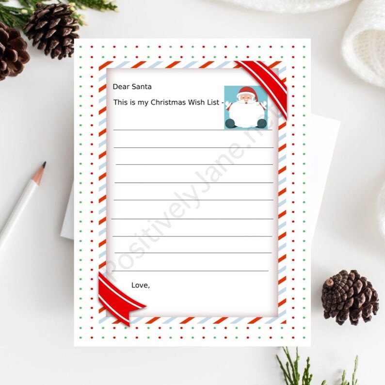 Printable Santa Letters Christmas Stationery Set Letter TO Santa ...