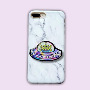 UFO Phone Grip, Green Alien Phone Grip