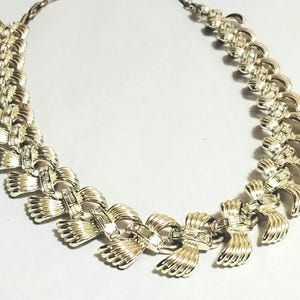 Vintage CORO Gold Tone Rhinestone Floral Choker