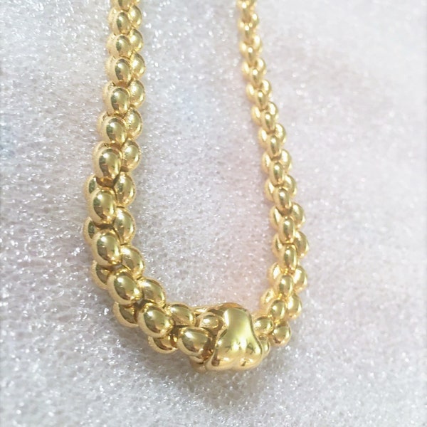 Gold Tone Popcorn Chain Necklace Designer NINE WEST; Nine West Gold Tone Popcorn Choker; Popcorn Chain; Gold Tone Choker; Nine West Jewelry