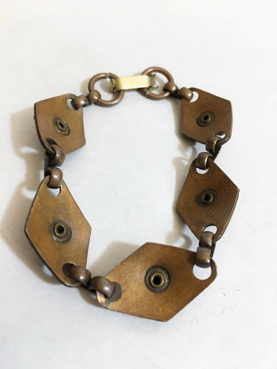 Vintage Copper 3D Floral Cuff Bracelet; Vintage Coppe… Gem