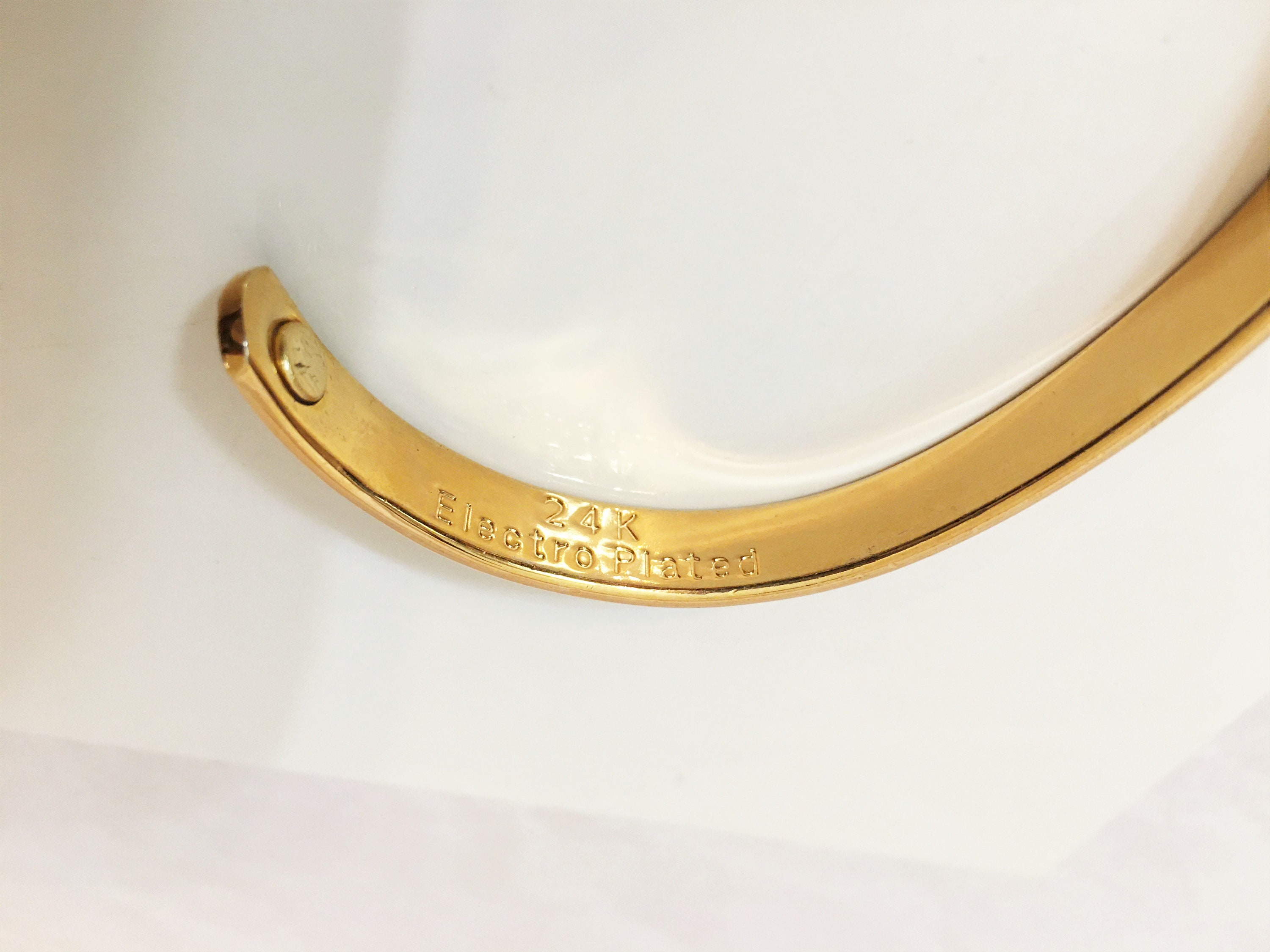 CASUAL ELEGANT 24K Gold Electroplate 2 Tone Cuff Bracelet | Etsy