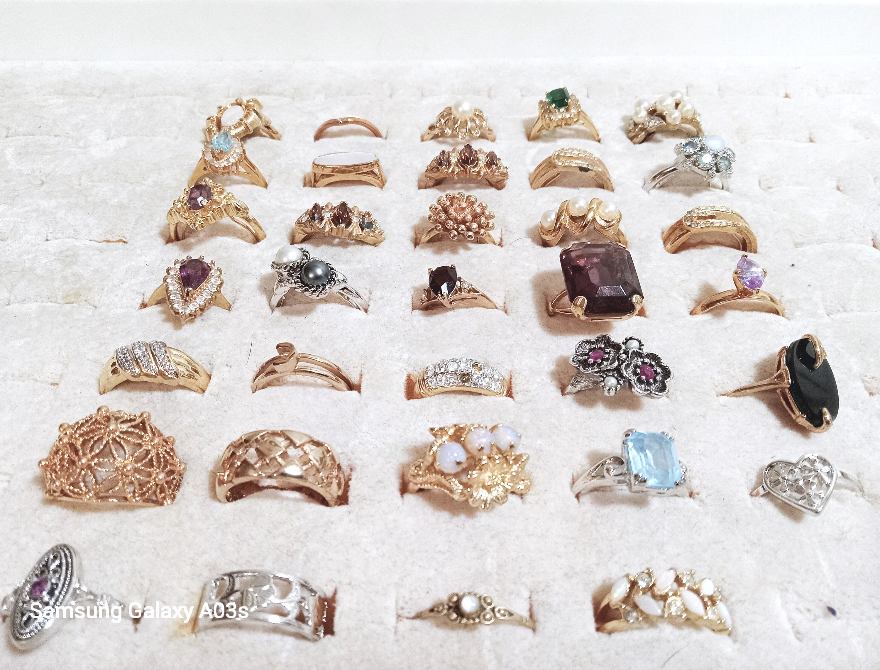 Vintage Lot of 33 AVON Rings Vintage Gold and Silver Tone Avon