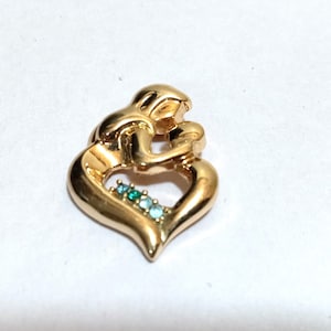 Vintage Gold Tone 4 Birthstone Mother and Child Pendant; Vintage Mother and Child Pendant; Mother and Child Pendant; Birthstone Pendant
