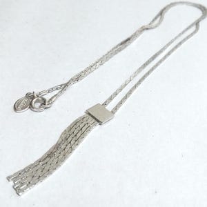 Vintage AVON Silver Tone Cobra Chain Necklace; Vintage AVON Chain; Vintage Chain Necklace; Fringe Chain Necklace; Chain Necklace