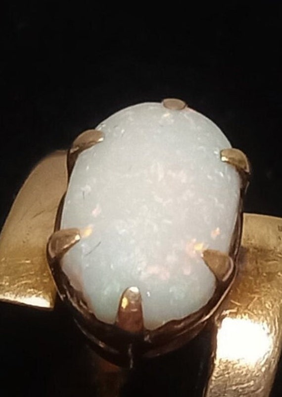 Vintage 14K Gold 1.50 TCW Opal Ring; Vintage Opal… - image 4