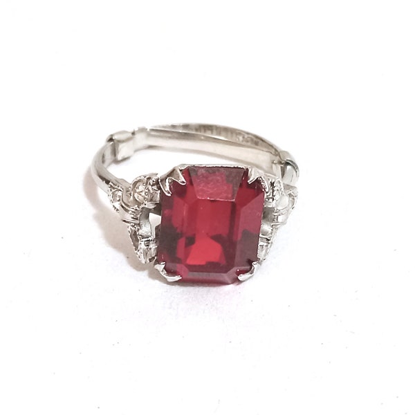 Antique Sterling Silver Red Stone UNCAS Ring; Antique UNCAS Ring; UNCAS Jewelry; Sterling Silver Uncas Ring; Antique Ring; Vintage Uncas