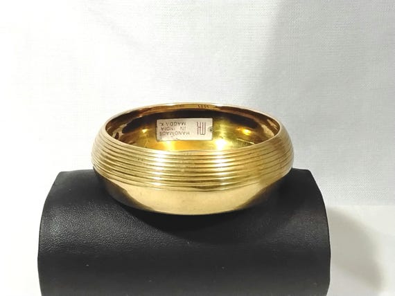 Handcrafted MAGDA K Solid Brass Bangle Bracelet -… - image 1