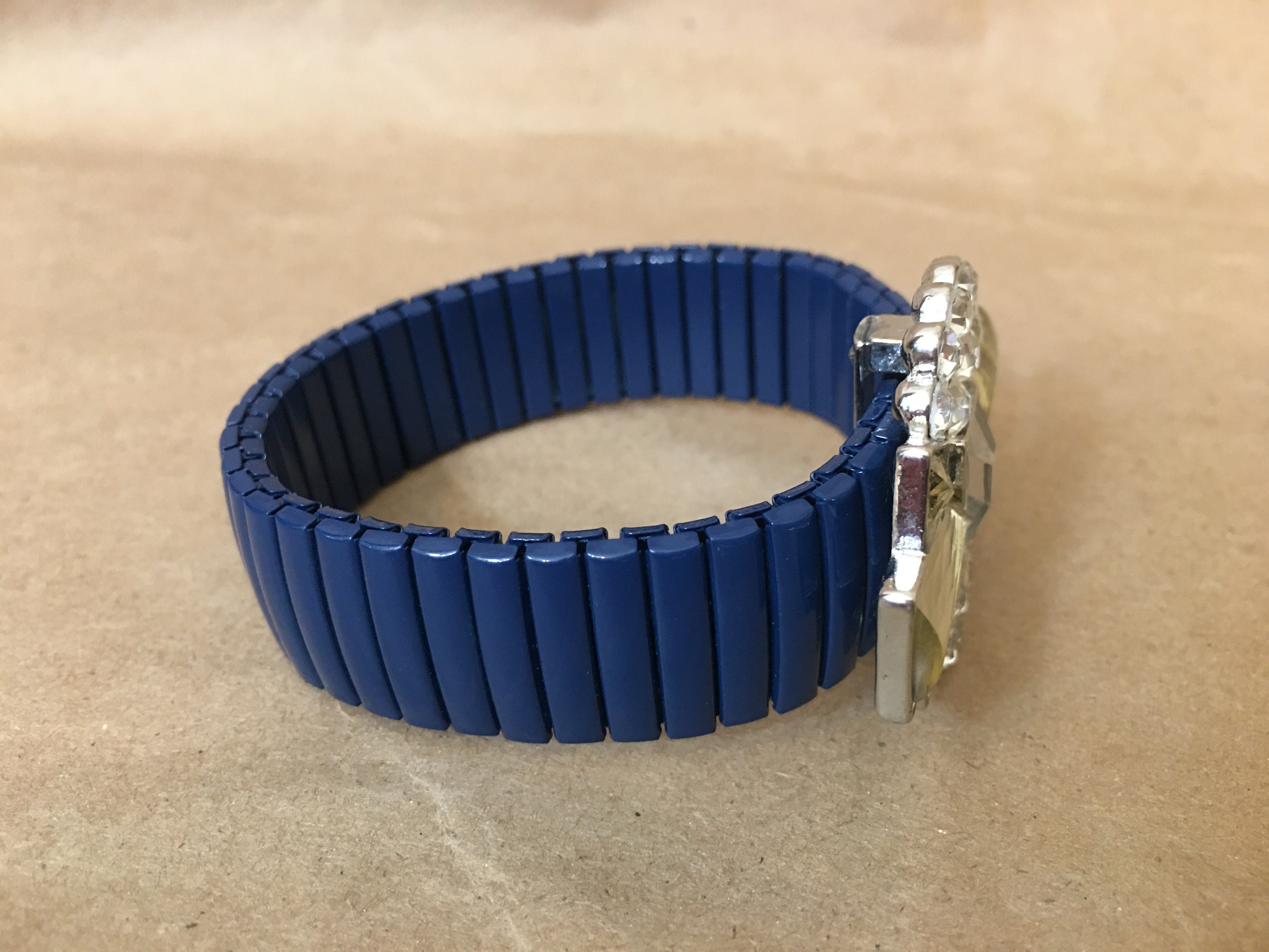 Rhinestone Blue Watch Band Bangle Bracelet Watch Band Cuff Etsy