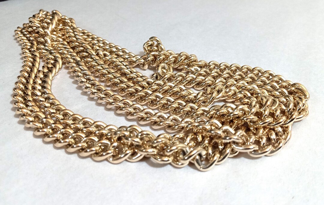 Vintage 51 Inch Gold Tone Chunky Curb Chain Necklace; Chunky Curb Chain ...
