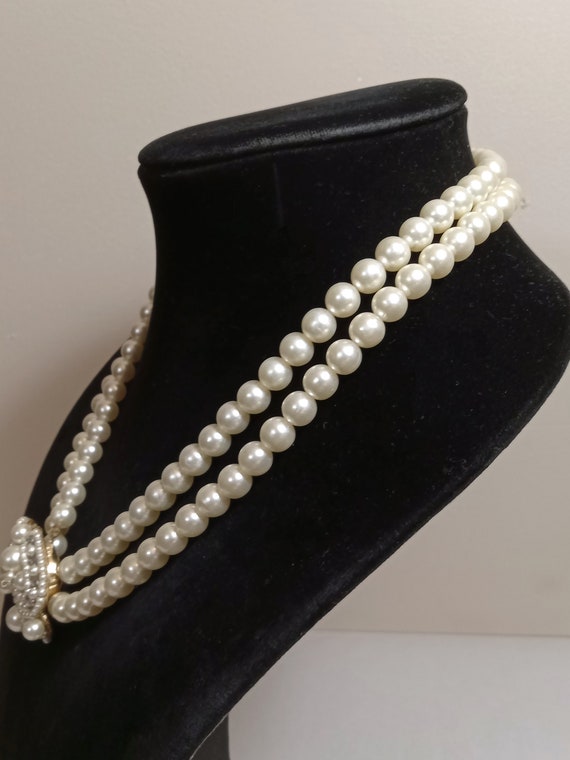 Vintage Double Strand Pearl Bead Necklace; Vintag… - image 5