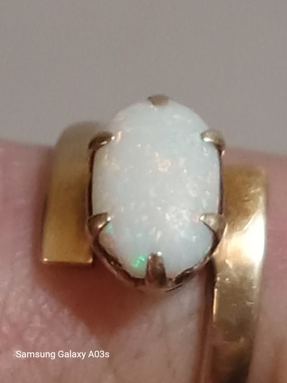 Vintage 14K Gold 1.50 TCW Opal Ring; Vintage Opal… - image 3